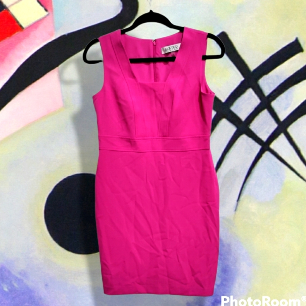 Kasper bodycon style hot pink dress women's size 4 petite